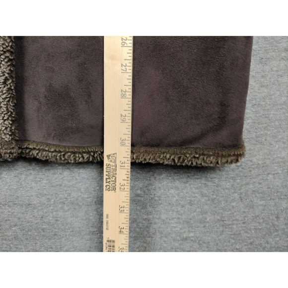 LL Bean Womens Jacket Medium Brown Sherpa Fleece Faux Suede VTG Cabincore Cozy‎ - Picture 6 of 9